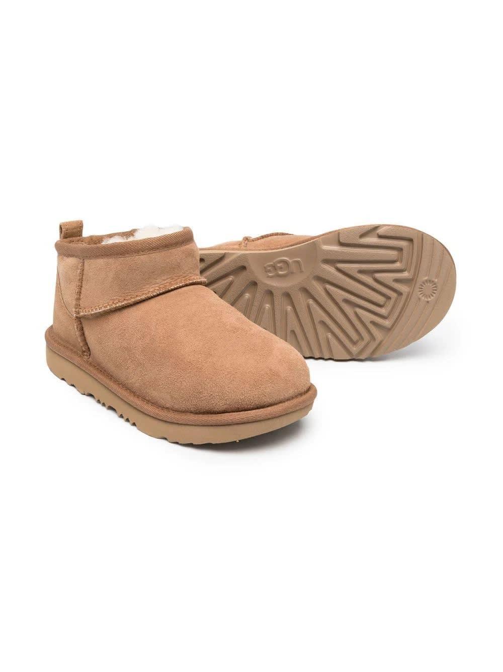 UGG Round-toe Ankle-length Boots In Beige Product Image