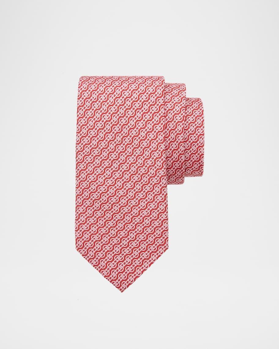 Mens Gancini Stripe Silk Tie Product Image