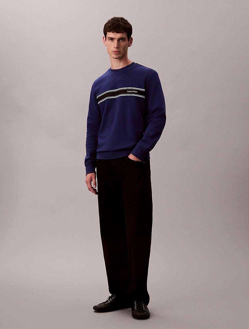 Fleece Stripe Classic Sweatshirt Product Image