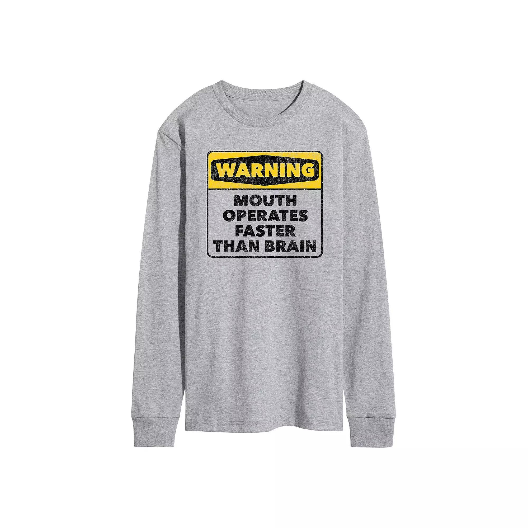 Men's Warning Mouth Faster Than Brain Graphic Tee,  Product Image