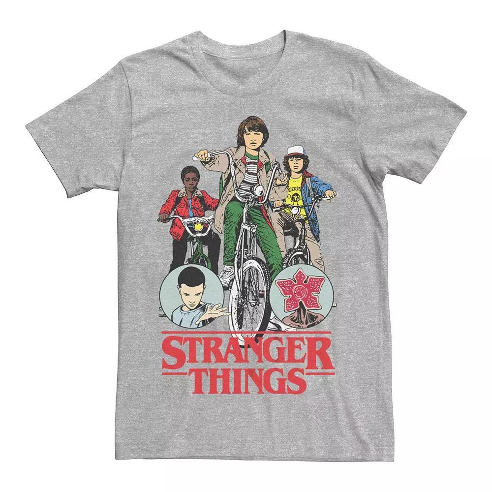 Men's Stranger Things Cartoon Style Poster Graphic Tee, Size: XL, Athletic Grey Product Image