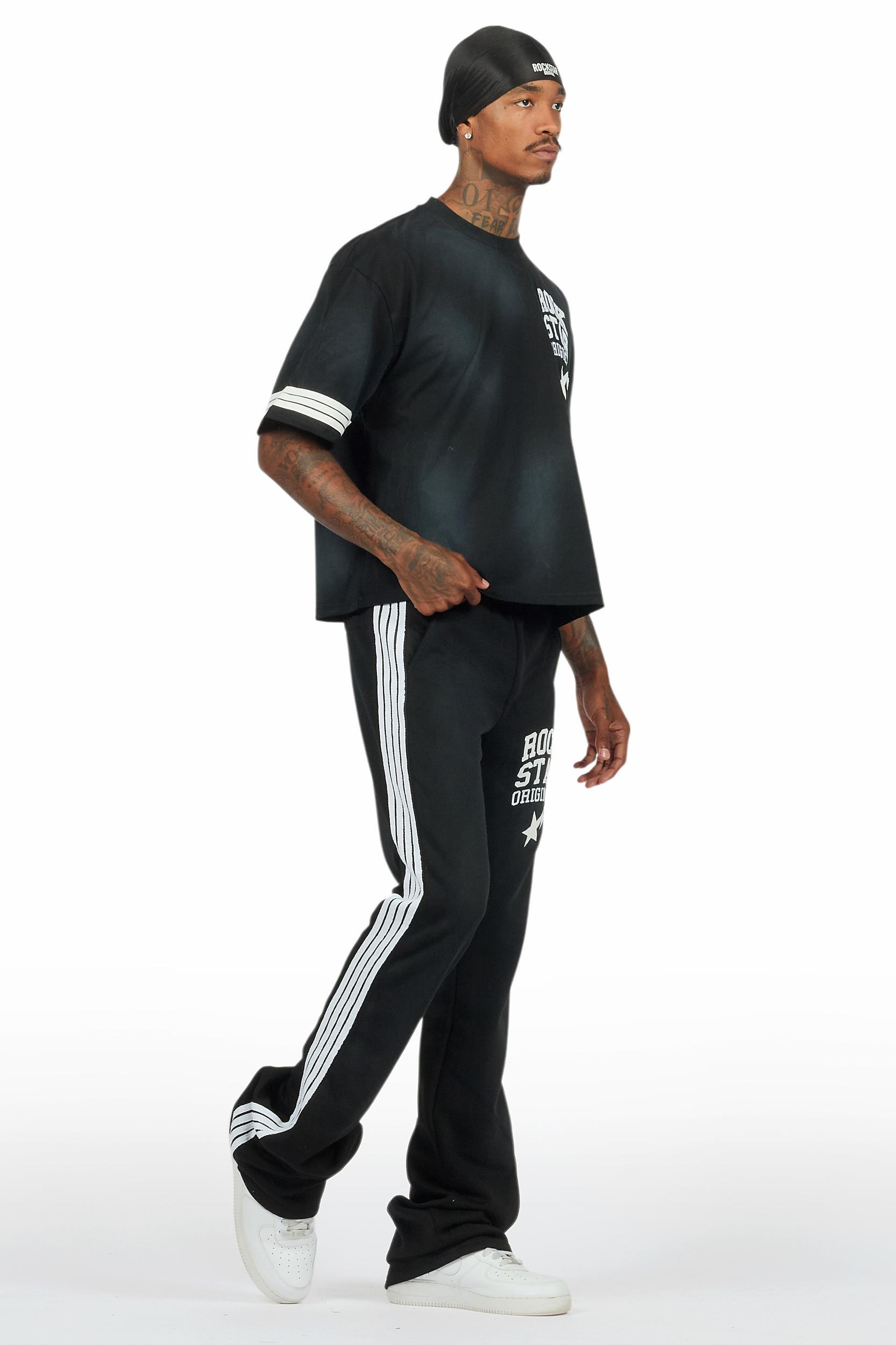 Gerrit Black T-Shirt/Stacked Flare Track Set Male Product Image