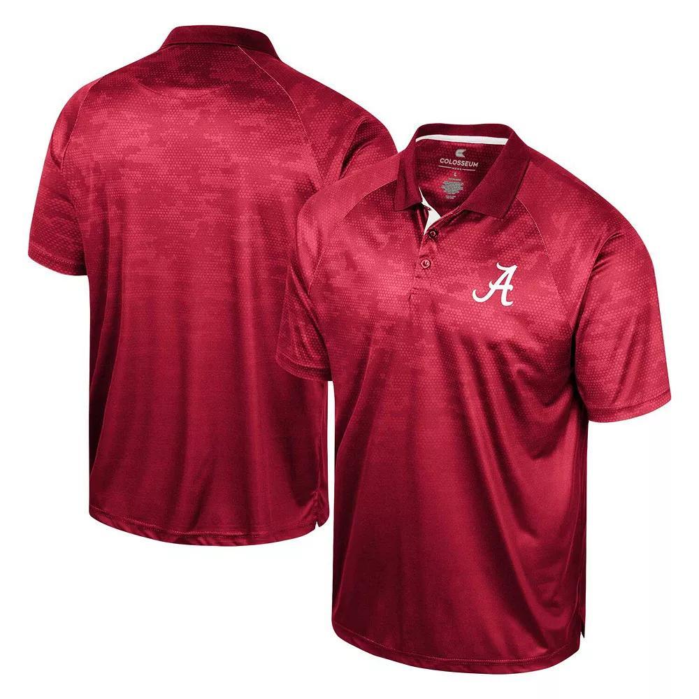 Men's Colosseum Crimson Alabama Crimson Tide Honeycomb Raglan Polo,  Product Image