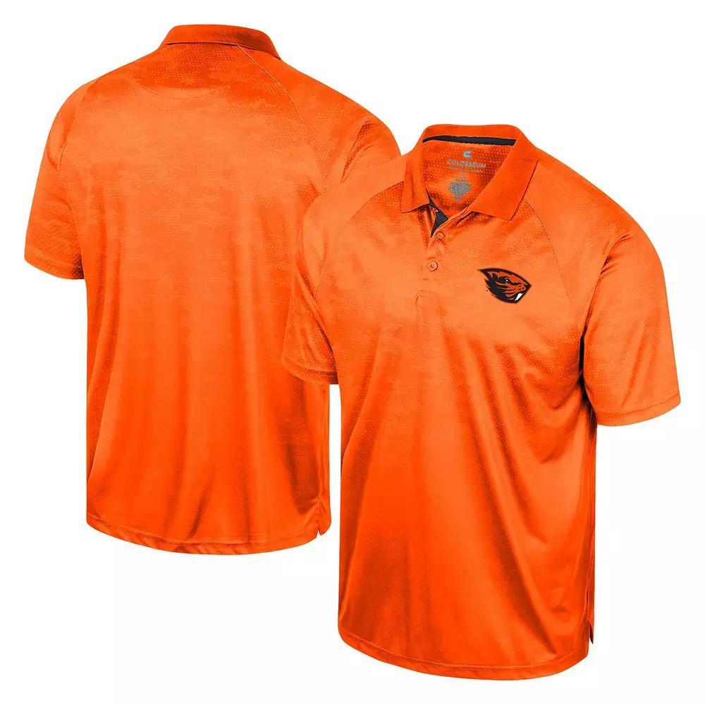 Men's Colosseum Orange Oregon State Beavers Honeycomb Raglan Polo,  Product Image