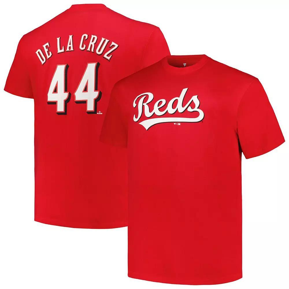 Men's Elly De La Cruz Red Cincinnati Reds Big & Tall Name & Number T-Shirt,  Product Image