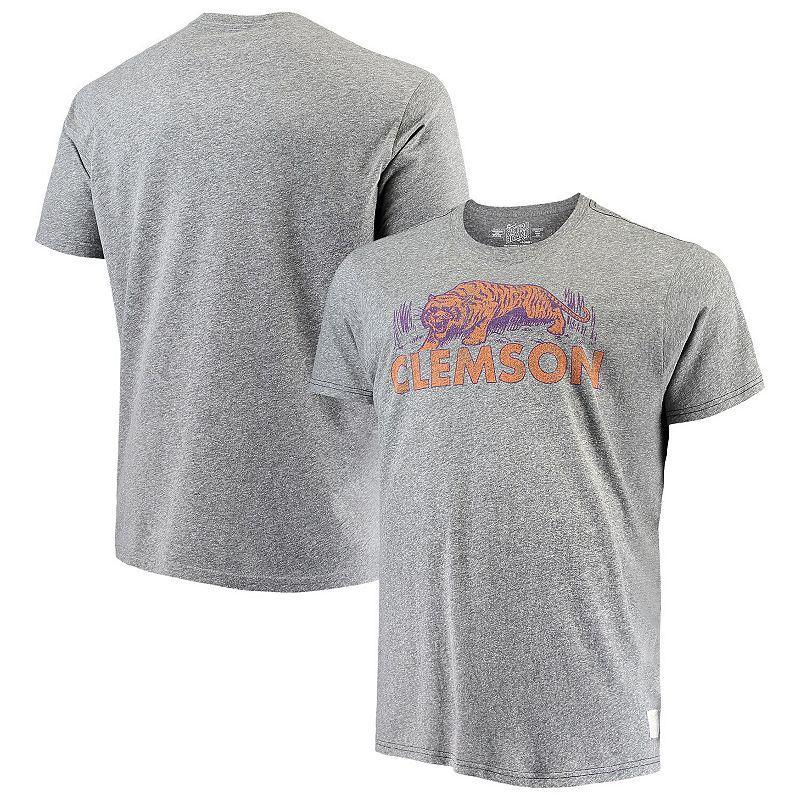 Mens Original Retro Brand Gray Clemson Tigers Big & Tall Tri-Blend T-Shirt Product Image