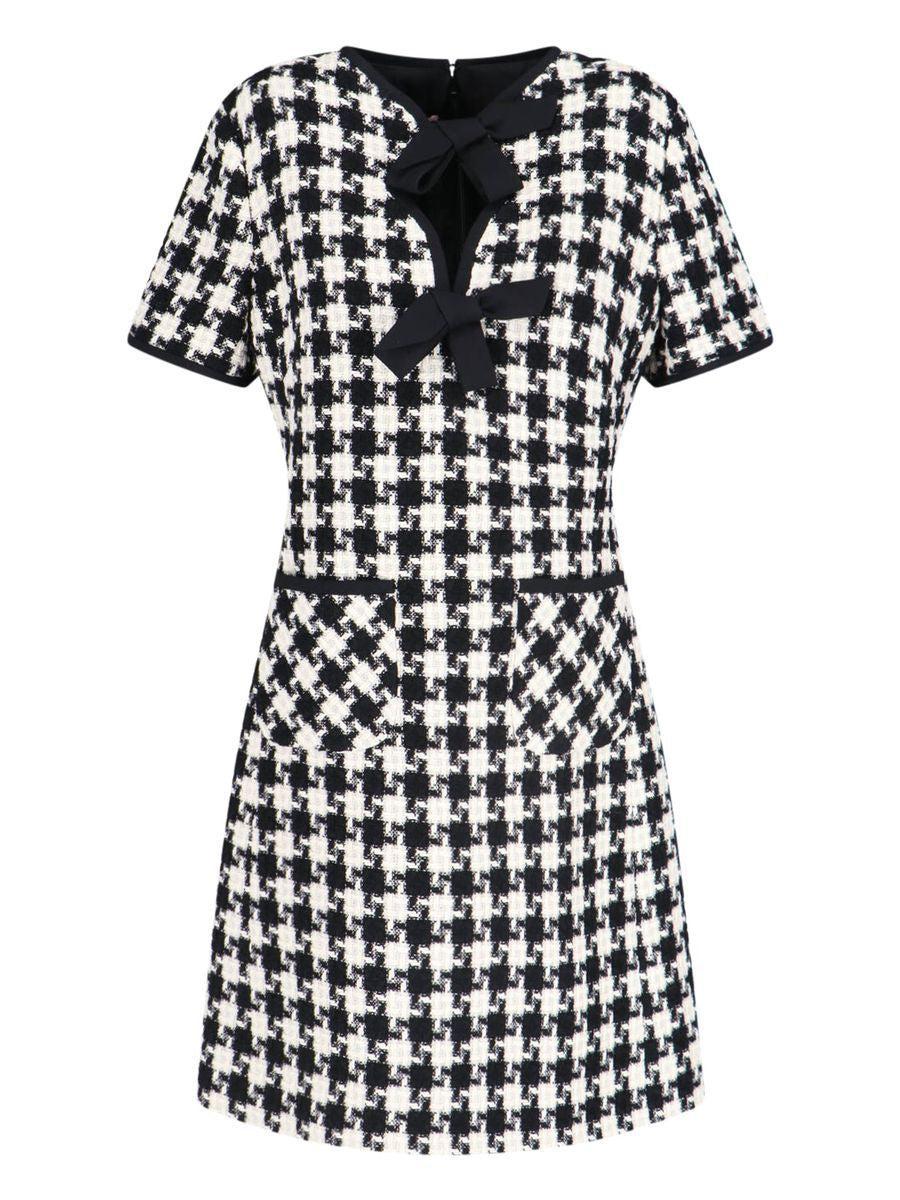 VALENTINO Garavani White And Black Mini Dress Product Image