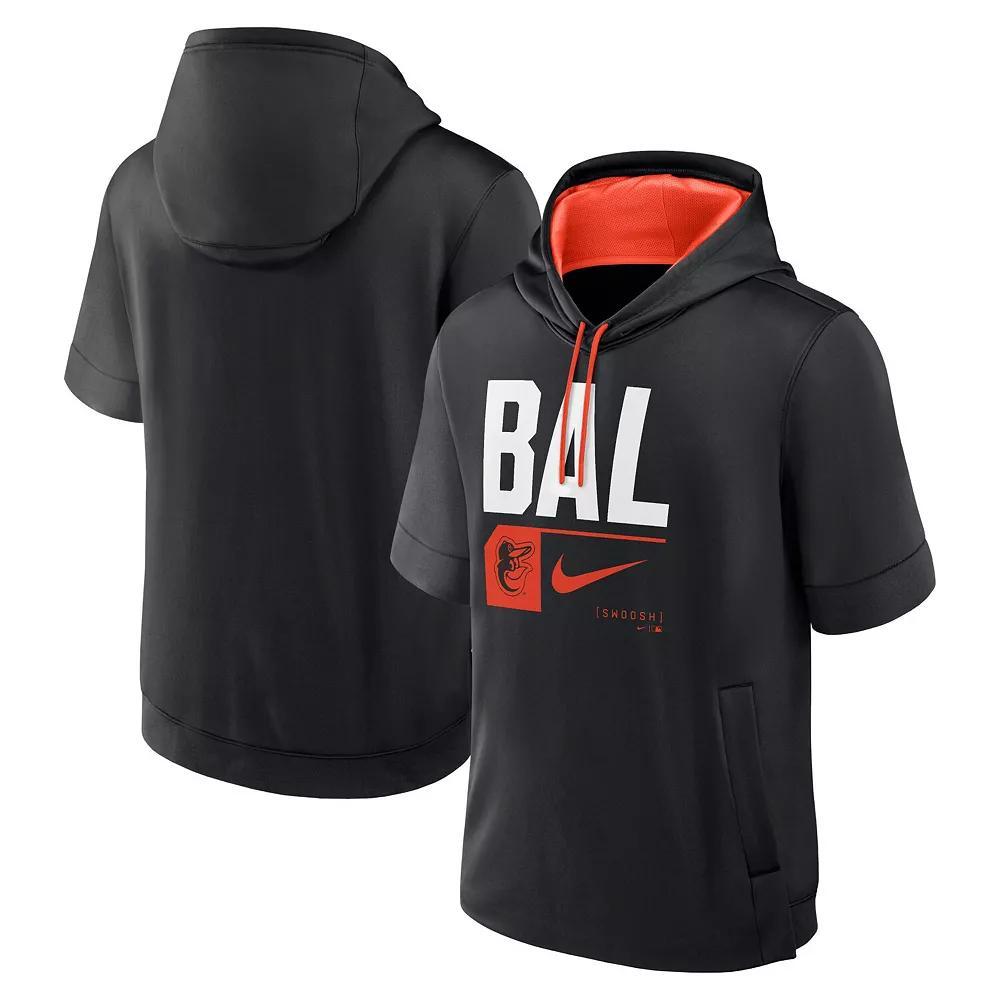 Men's Nike Black Baltimore Orioles Tri Code Lockup Short Sleeve Pullover Hoodie, Size: Medium Product Image