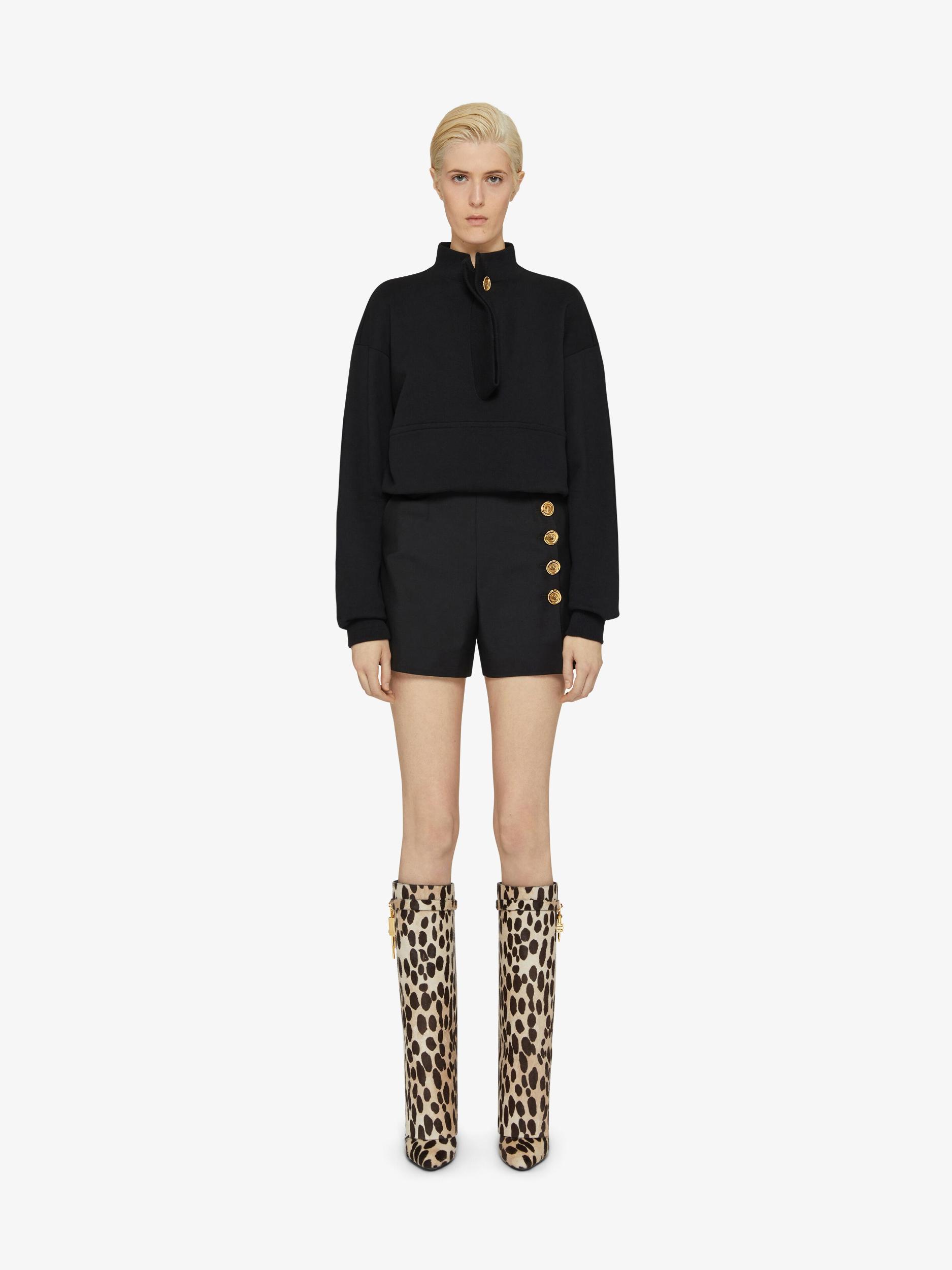 Shorts in wool and mohair with buttons Product Image