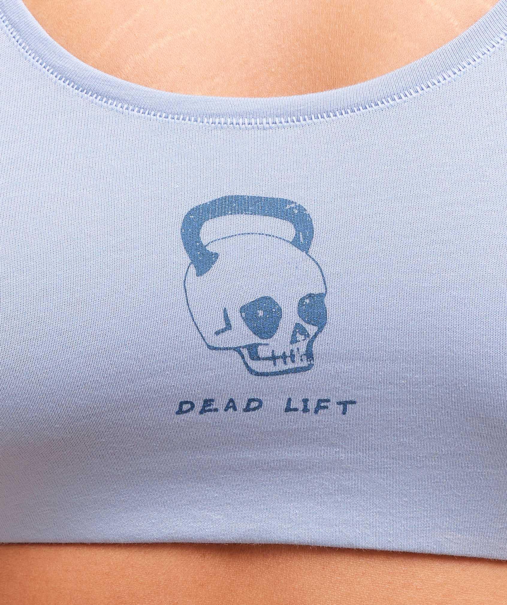 Gymshark Deadlift Graphic Cotton Bralette - Gentle Blue Female Product Image