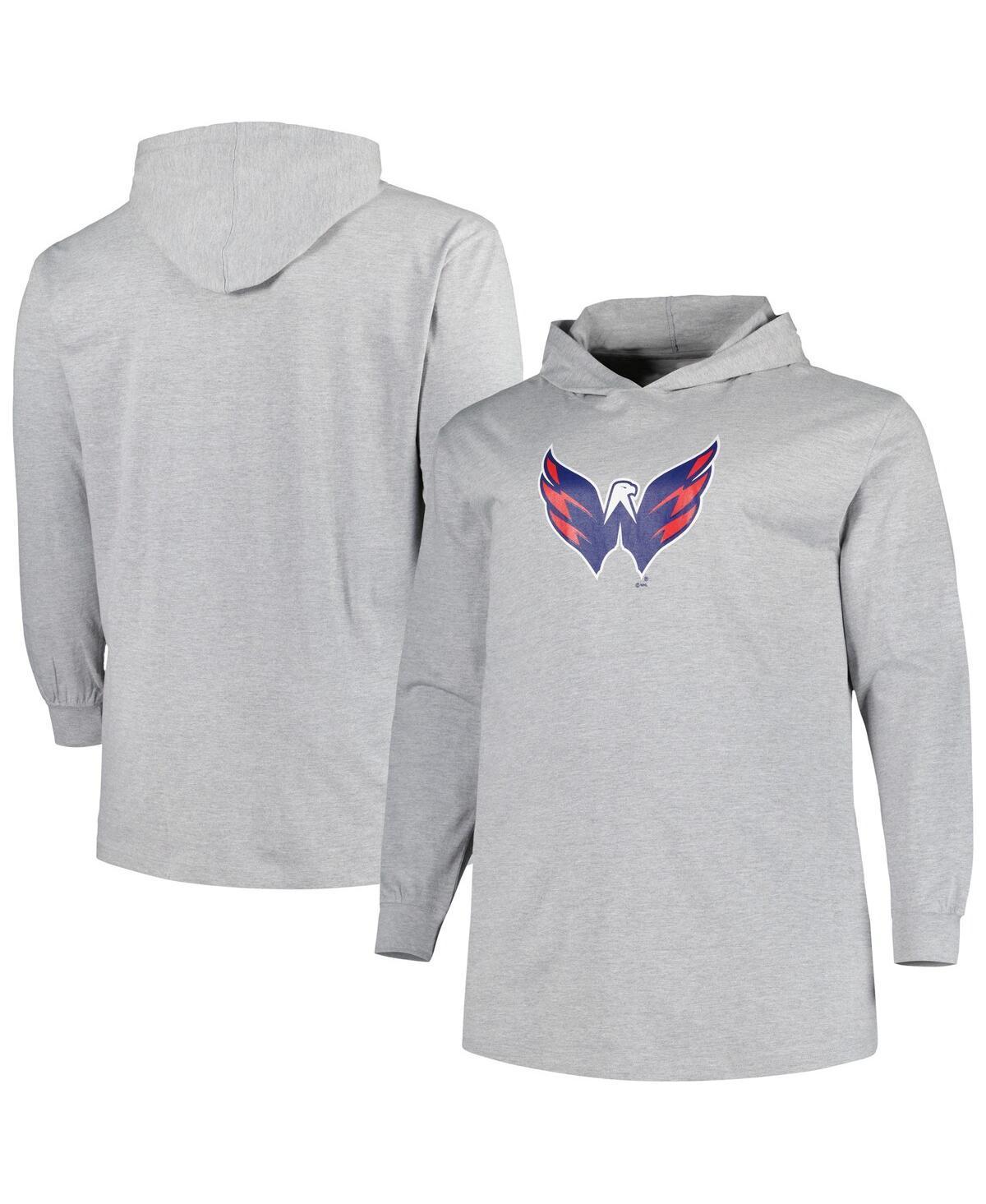 Mens Heather Gray Washington Capitals Big and Tall Pullover Hoodie Product Image