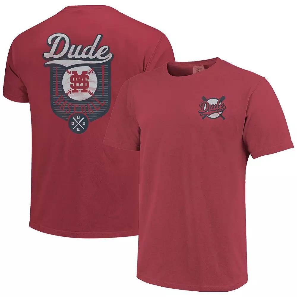Men's Maroon Mississippi State Bulldogs Dude Baseball Comfort Color T-Shirt, Size: 2XL, Mst Red Product Image