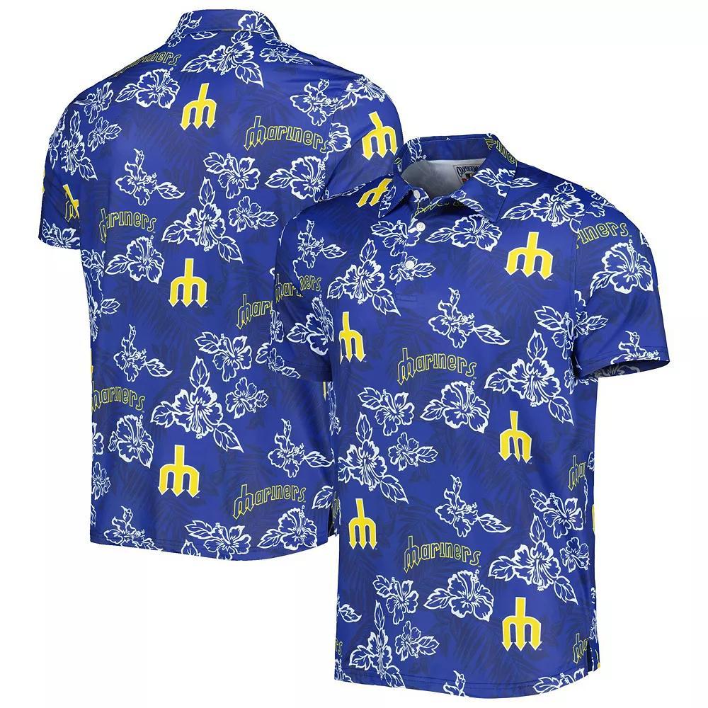 Men's Reyn Spooner Navy Seattle Mariners Cooperstown Collection Puamana Print Polo,  Product Image