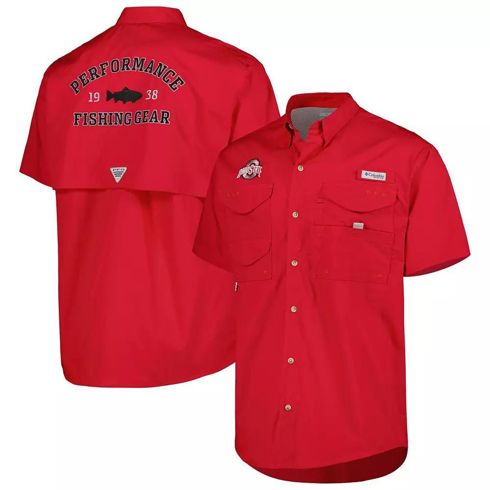 Men's Columbia Scarlet Ohio State Buckeyes Bonehead Button-Up Shirt, Size: XL, Red Product Image