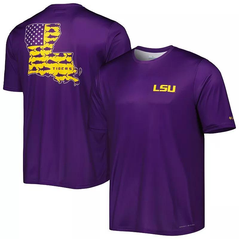 Columbia Men's Collegiate PFG Terminal Tackle Short Sleeve Shirt - LSU- Product Image