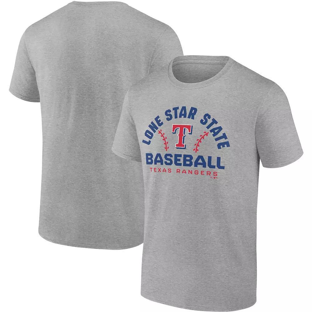 Mens Fanatics Branded Heathered Gray Texas Rangers Iconic Go for Two T-Shirt Product Image