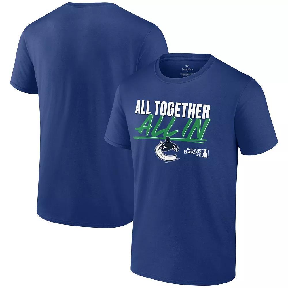 Men's Fanatics Blue Vancouver Canucks 2024 Stanley Cup Playoffs Slogan T-Shirt, Size: XL, Cnk Blue Product Image
