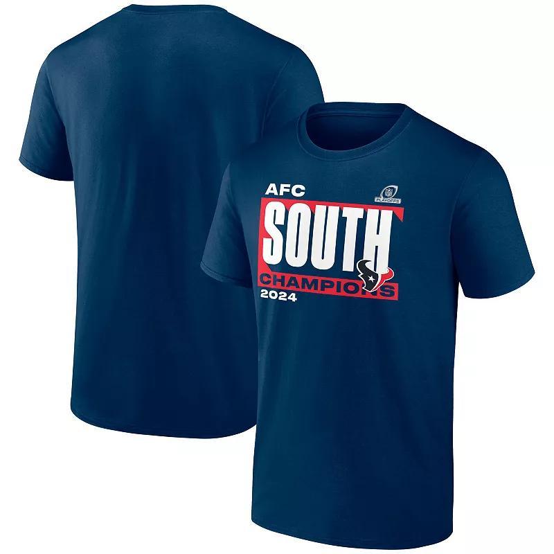 Men's Fanatics  Navy Houston Texans 2024 AFC South Division Champions Big & Tall Conquer T-Shirt, Size: XLT, Blue Product Image