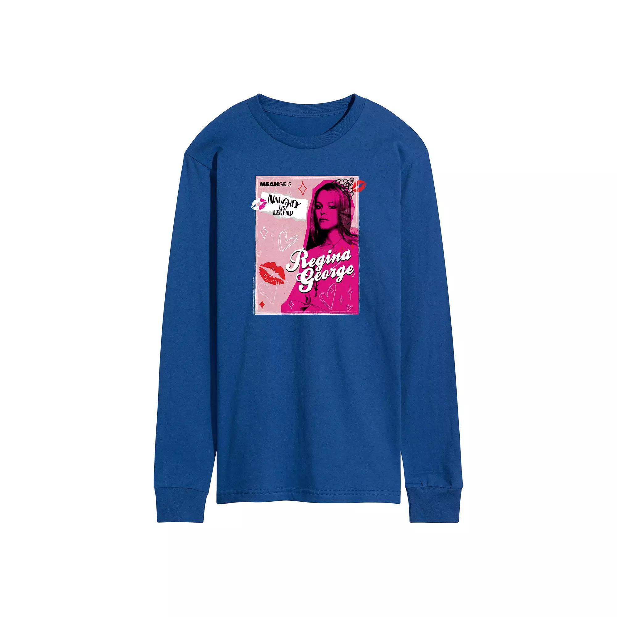 Men's Mean Girls Regina George Naughty List Long Sleeve Graphic Tee, Size: Large, Black Product Image