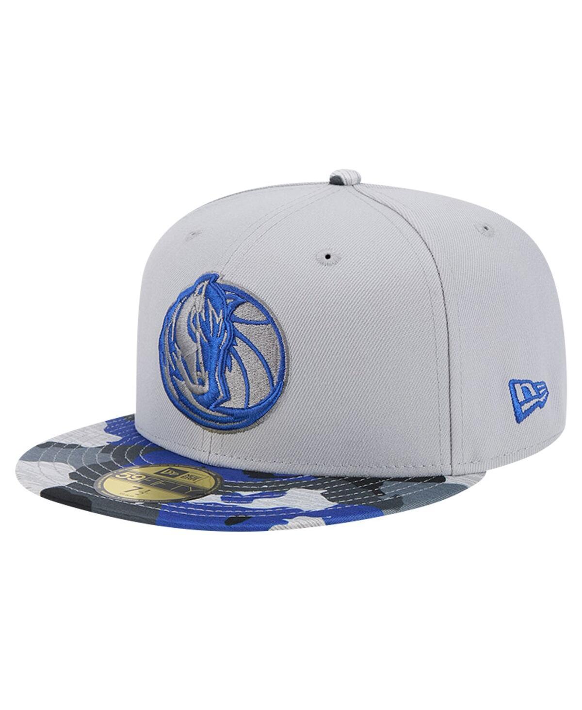 Mens New Era Gray Dallas Mavericks Active Color Camo Visor 59FIFTY Fitted Hat Product Image