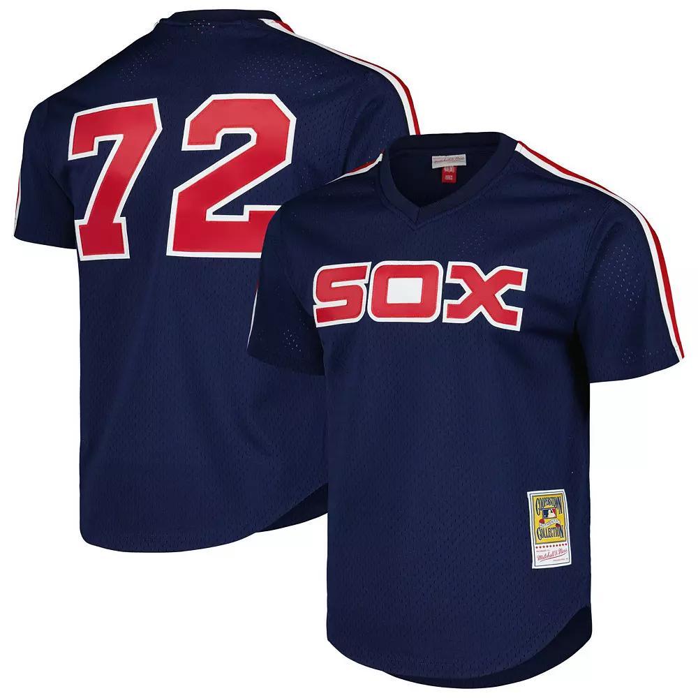 Men's Mitchell & Ness Carlton Fisk Navy Chicago White Sox 1983 Cooperstown Collection Mesh Batting Practice Jersey,  Product Image