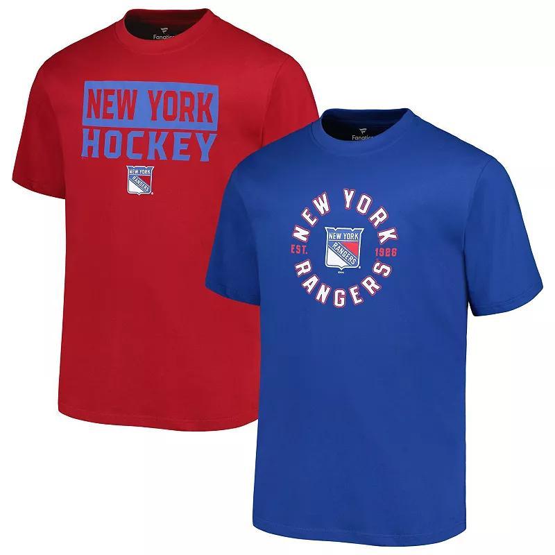 Men's Fanatics New York Rangers Big & Tall 2-Pack T-Shirt Set, Size: 5XLT, Ran Blue Product Image