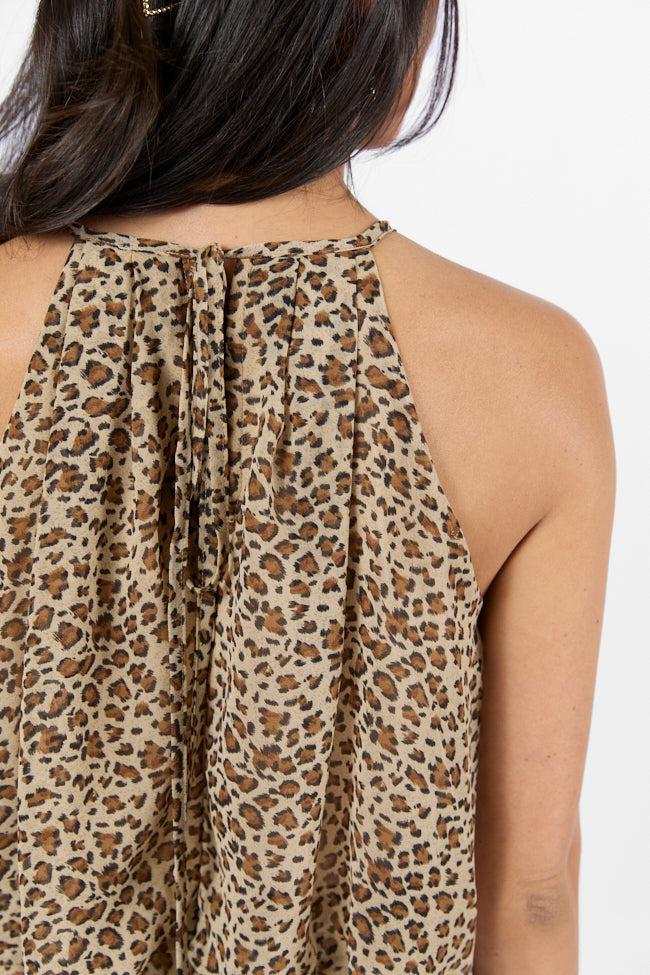 Spotlight Moment Leopard Print Halter Neck Romper FINAL SALE Product Image