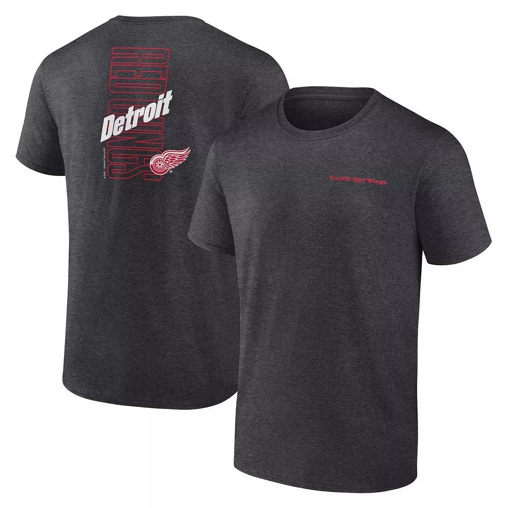 Men's Fanatics Branded Heather Charcoal Detroit Red Wings Backbone T-Shirt,  Product Image
