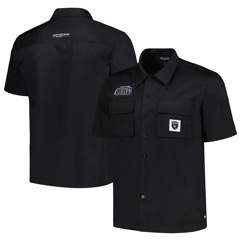 Mens The Wild Collective Black San Jose Earthquakes Utility Button-Up Shirt Product Image