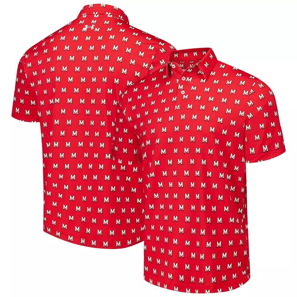 Men's Under Armour Red Maryland Terrapins Gameday Performance Polo,  Product Image