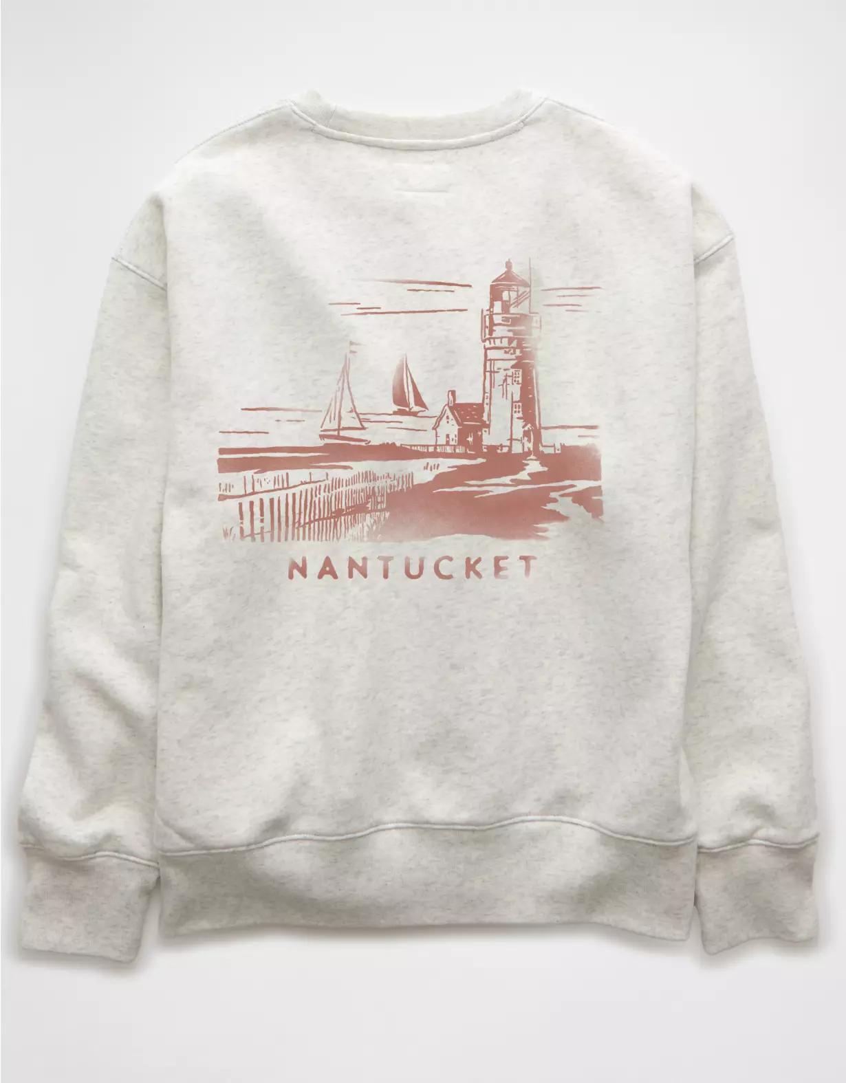 AE Everyday Luxe Destination Graphic Crew Neck Sweatshirt Product Image