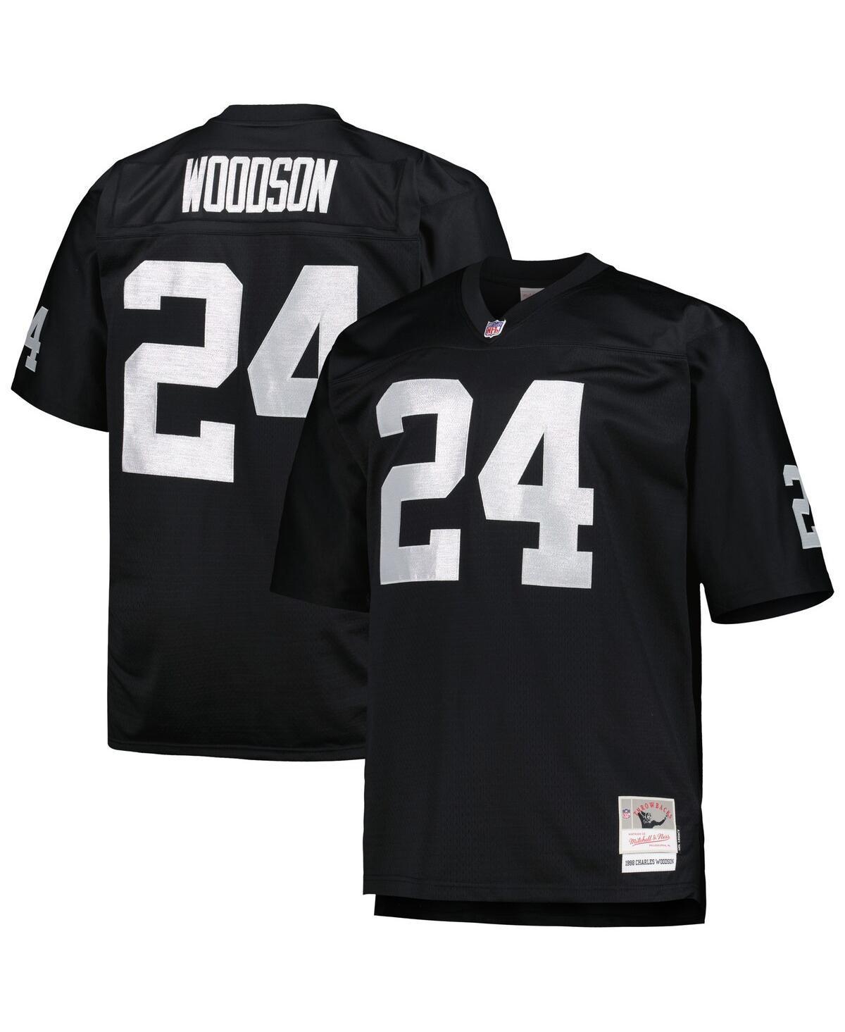 Men's Mitchell & Ness Charles Woodson Black Las Vegas Raiders Big & Tall 1998 Retired Player Replica Jersey, Size: 3XLT, Lvr Black Product Image