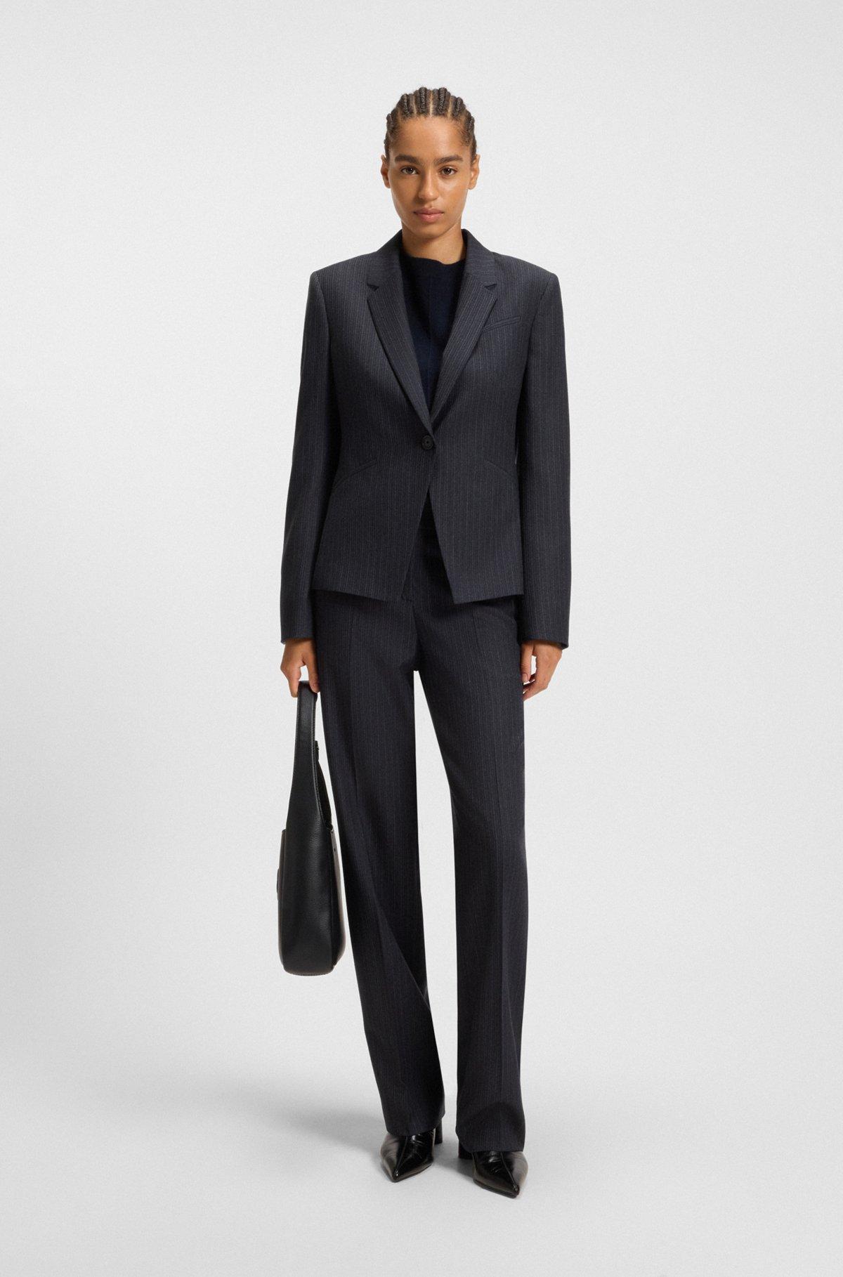 Slim-fit blazer in striped virgin wool Product Image