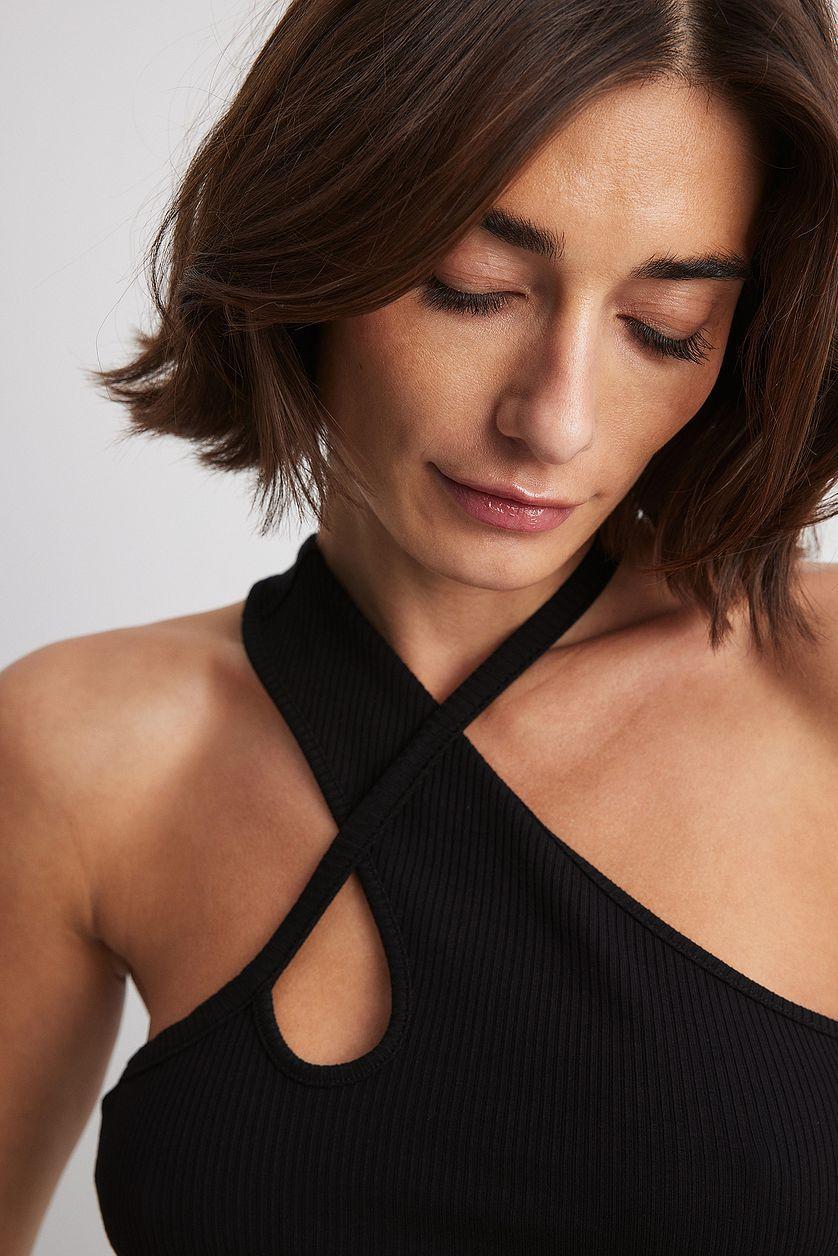 Neck Detail Rib Top Product Image
