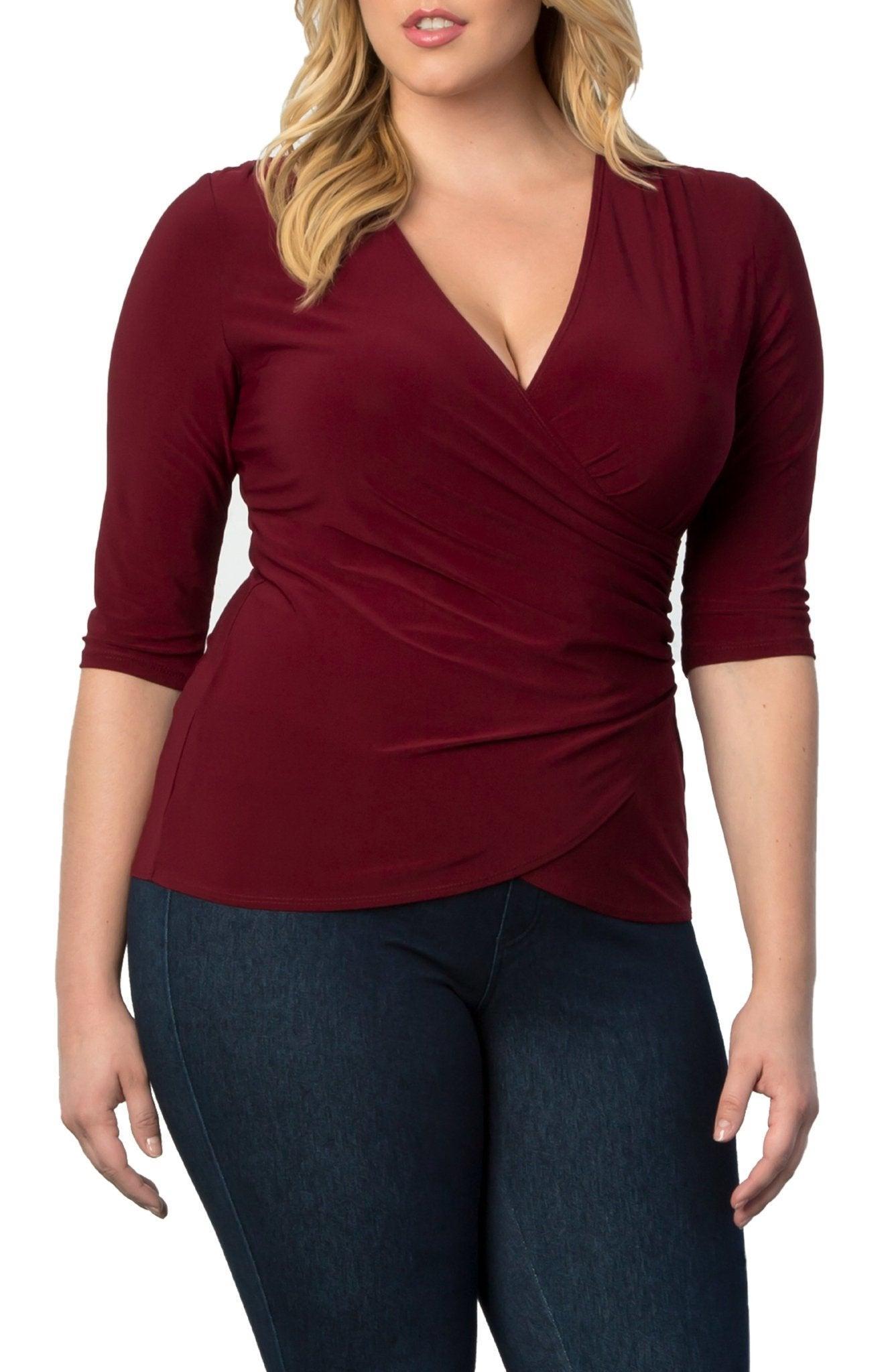 Femme Fatale Faux Wrap Top - Plus Product Image