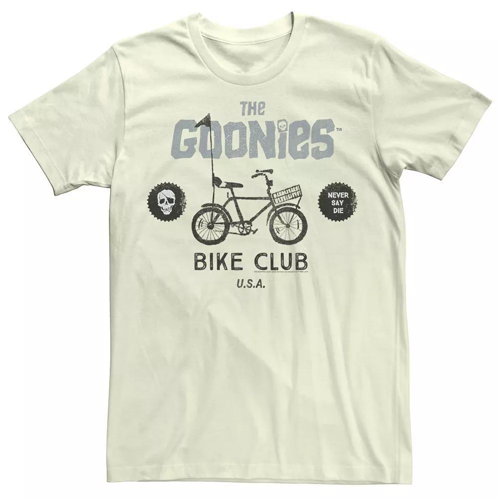 Men's The Goonies Bike Club Never Say Die Text Tee, Size: Medium, Natural Product Image