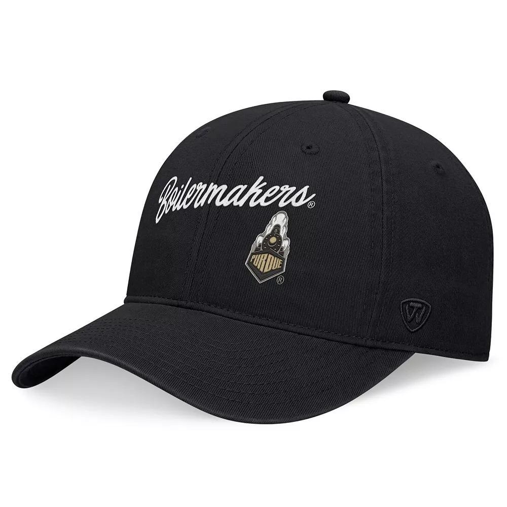 Men's Top of the World Black Purdue Boilermakers Heritage CeeCee Adjustable Hat Product Image