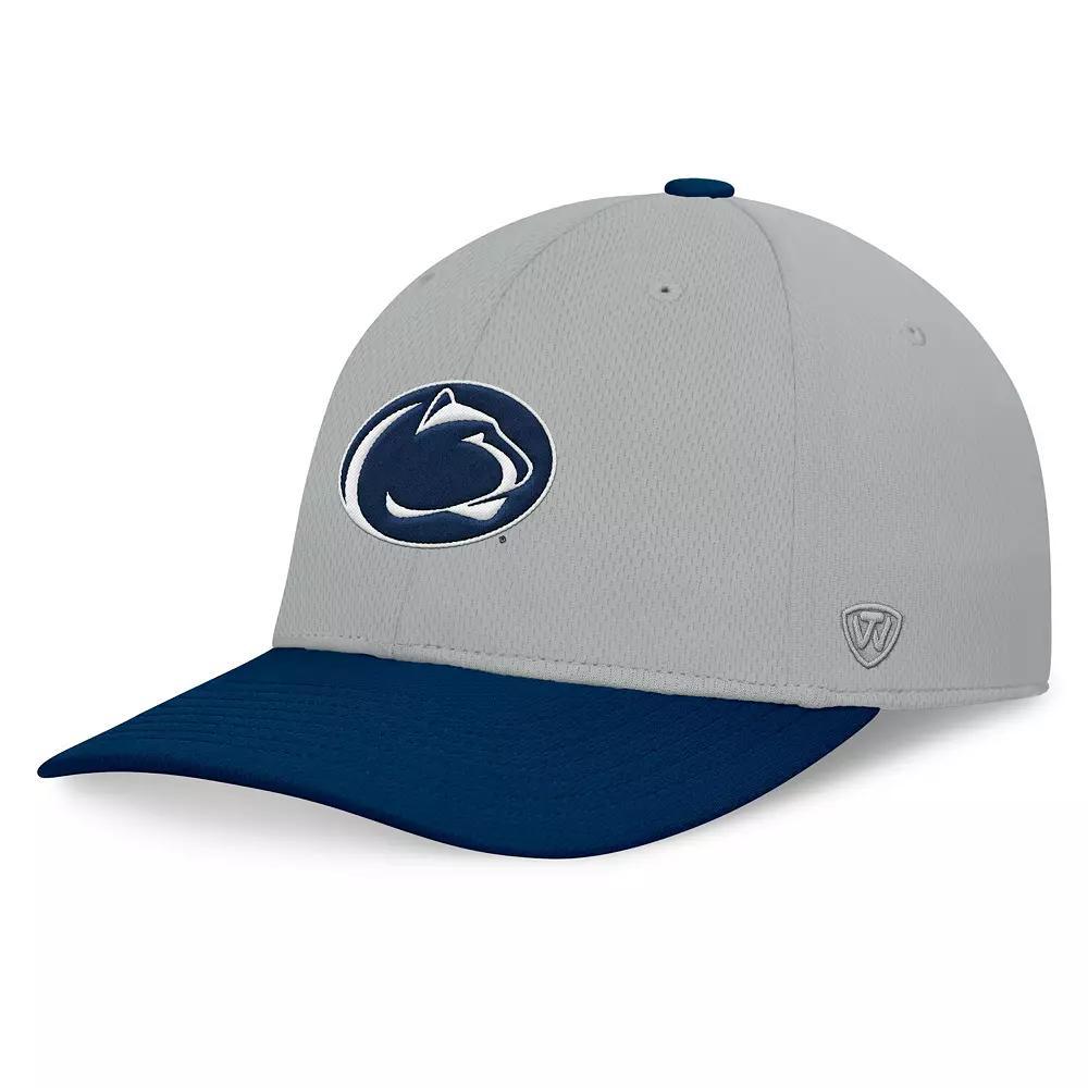 Men's Top of the World  Gray/Navy Penn State Nittany Lions Mick Flex Hat, Size: Large/XL, Grey Product Image