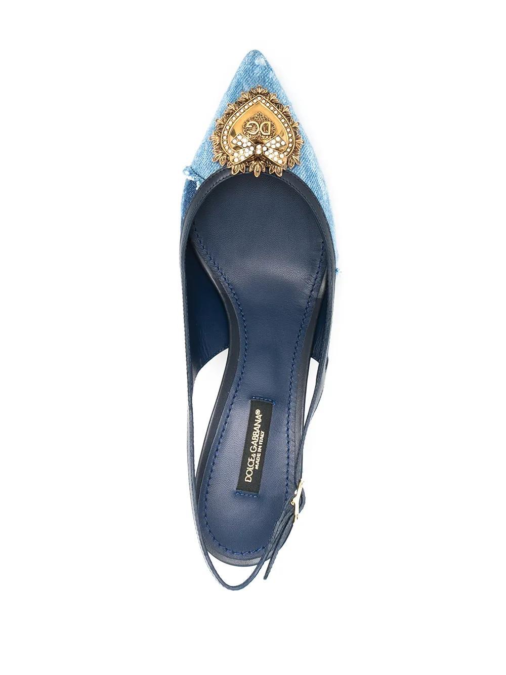 Devotion 70mm denim slingback pumps Product Image