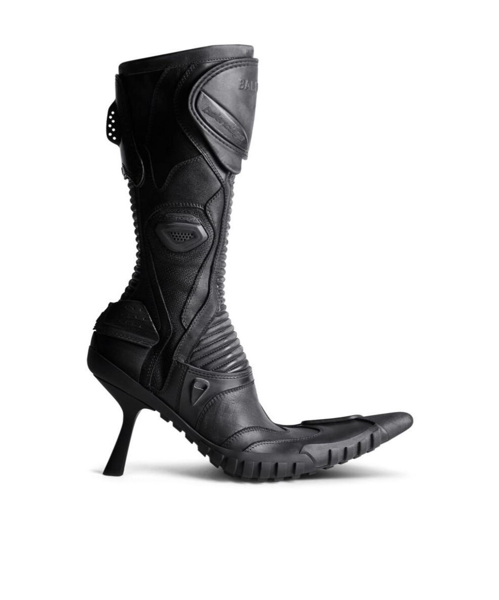 BALENCIAGA Biker 90mm Leather Boots In Black Product Image