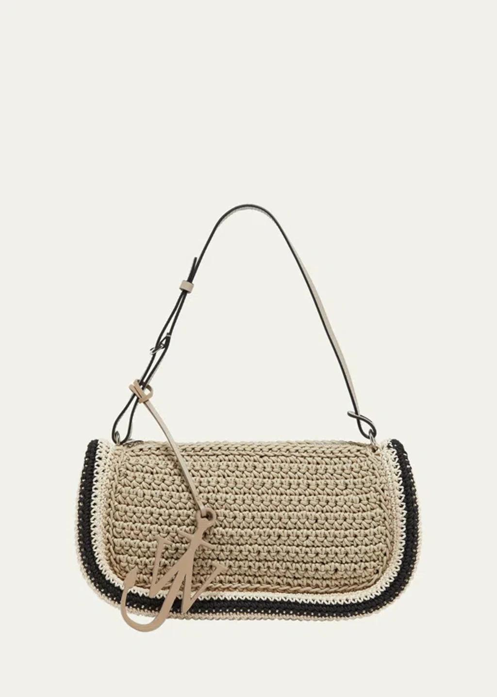 JW ANDERSON Bumper Crochet Shoulder Bag In Grey Product Image