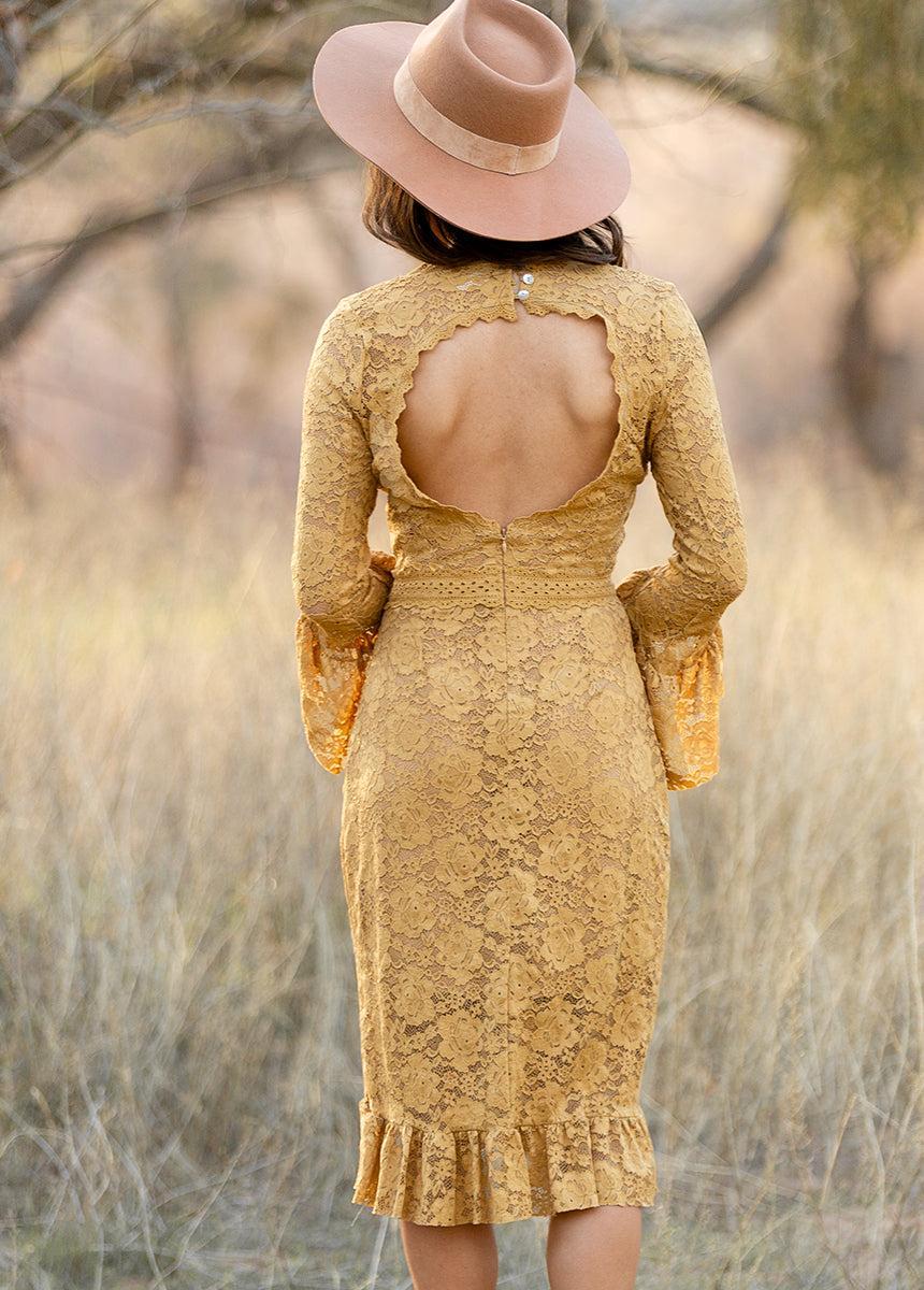 Zena Dress in Honey Product Image