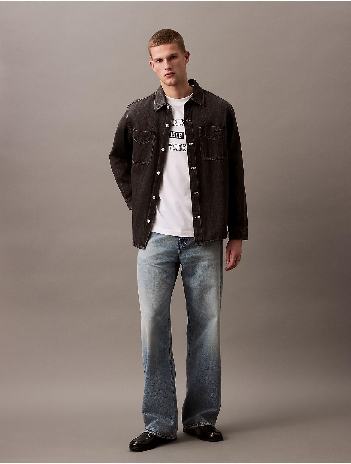 Calvin Klein Mens Denim 90s Overshirt - Green Product Image