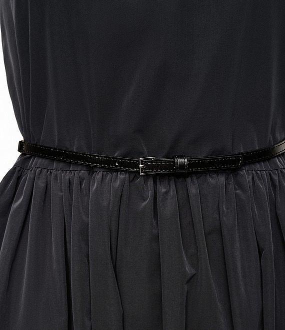 DKNY by Donna Karan Ruched Crew Neck Drop Waist Tech Taffeta Midi Dress Product Image
