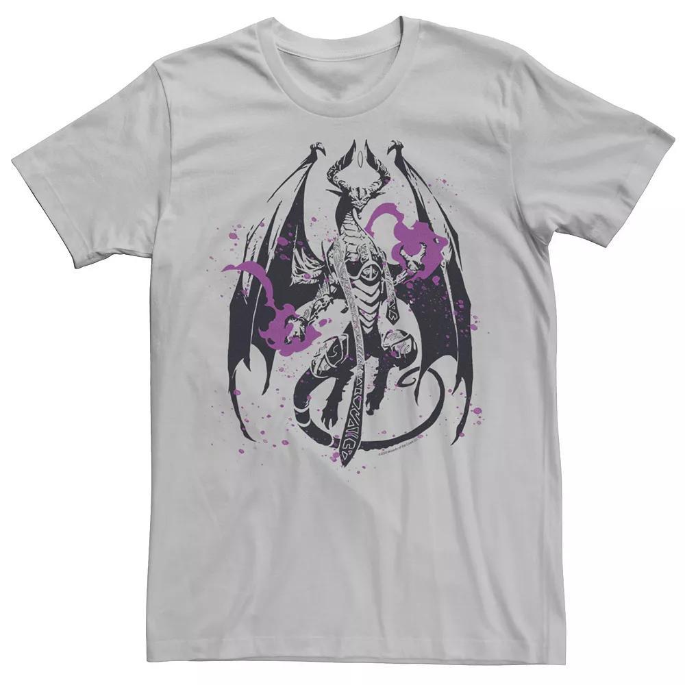 Men's Magic The Gathering Nicol Bolas In Action Poster Tee, Size: 3XL, Silver Product Image