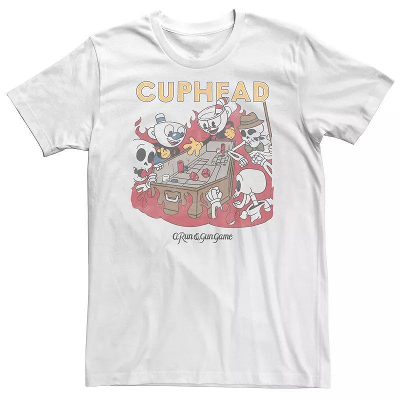 Big & Tall Cuphead A Run On Run Game Of Craps Tee, Men's, Size: XL Tall, White Product Image