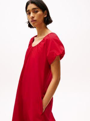 Gathered Scoop-Neck Midi Dress Product Image