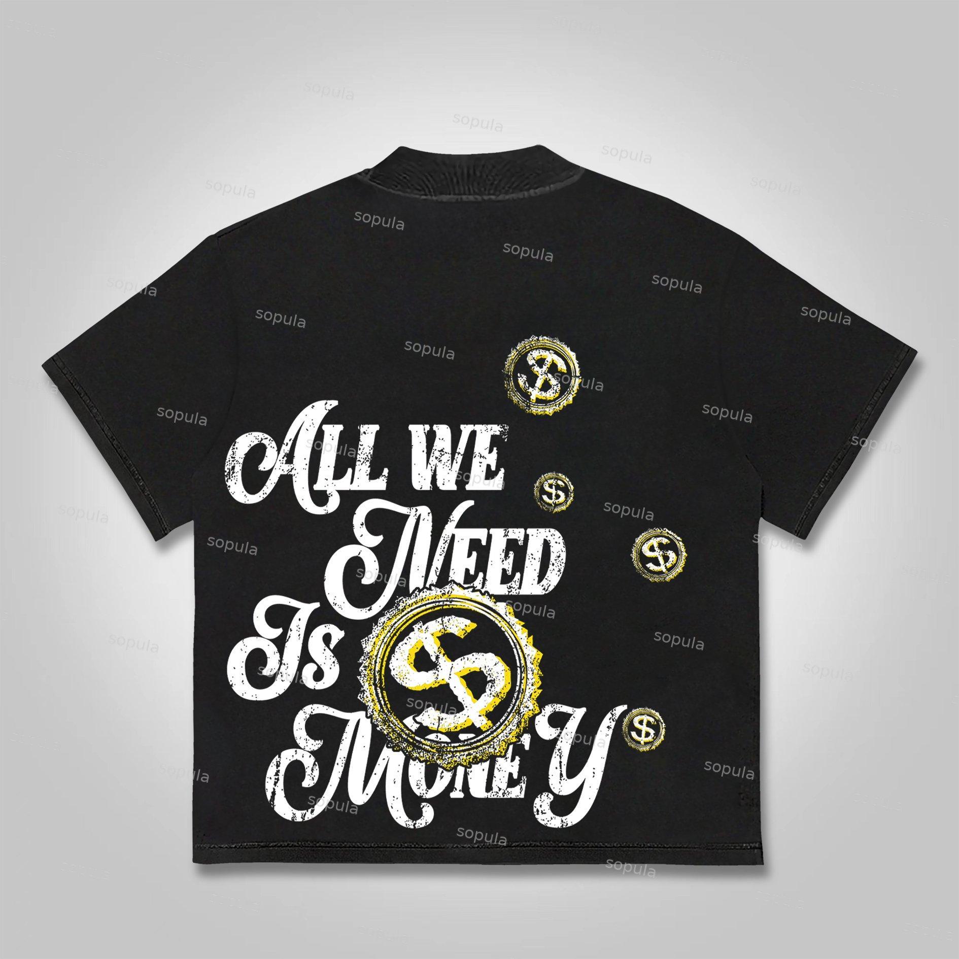 Sopula All We Need Is Money Graphic Print Cotton T-shirt Product Image