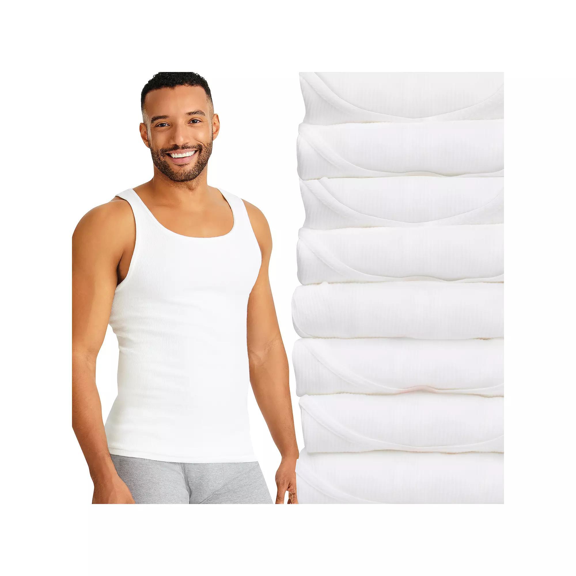 Hanes Ultimate 7+1 Double Bonus Pack Men's ComfortSoft White Tank Undershirt, Size: XL Product Image