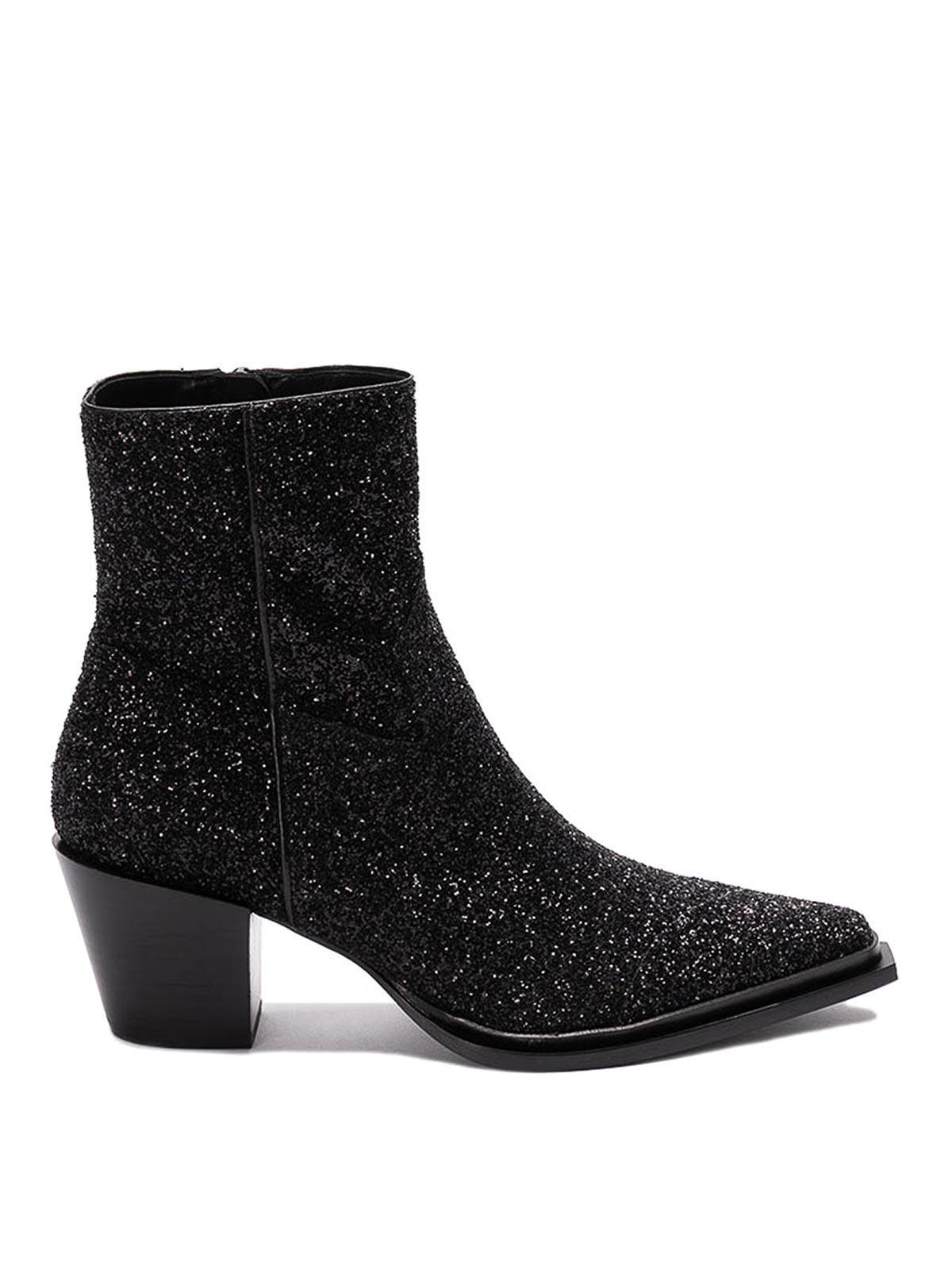 JIMMY CHOO Cece Ab 60mm Glitter Ankle Boots In Black Product Image